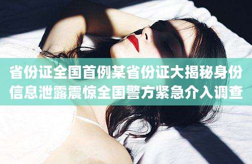 省份证全国首例某省份证大揭秘身份信息泄露震惊全国警方紧急介入调查