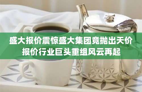 盛大报价震惊盛大集团竟抛出天价报价行业巨头重组风云再起