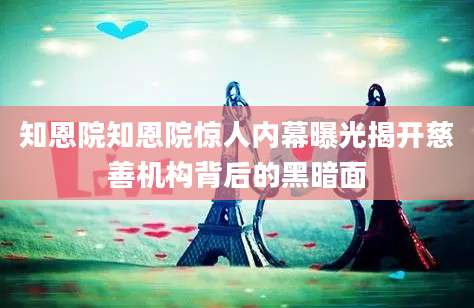 知恩院知恩院惊人内幕曝光揭开慈善机构背后的黑暗面