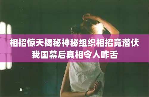 相招惊天揭秘神秘组织相招竟潜伏我国幕后真相令人咋舌