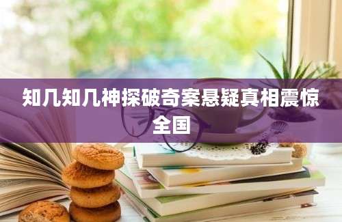 知几知几神探破奇案悬疑真相震惊全国