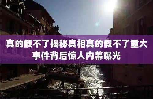 真的假不了揭秘真相真的假不了重大事件背后惊人内幕曝光