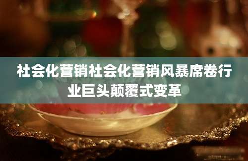 社会化营销社会化营销风暴席卷行业巨头颠覆式变革