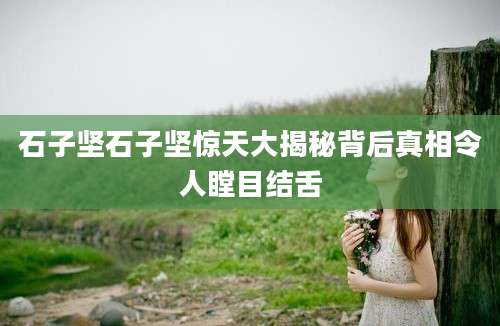 石子坚石子坚惊天大揭秘背后真相令人瞠目结舌