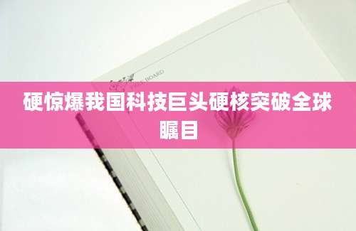 硬惊爆我国科技巨头硬核突破全球瞩目