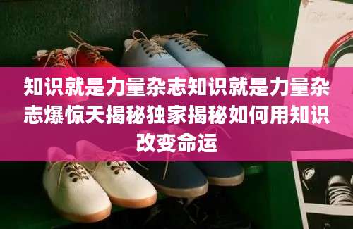 知识就是力量杂志知识就是力量杂志爆惊天揭秘独家揭秘如何用知识改变命运