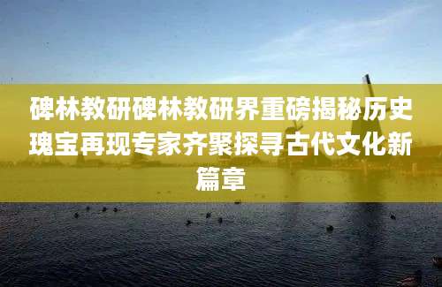 碑林教研碑林教研界重磅揭秘历史瑰宝再现专家齐聚探寻古代文化新篇章