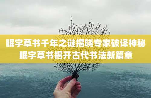 眠字草书千年之谜揭晓专家破译神秘眠字草书揭开古代书法新篇章