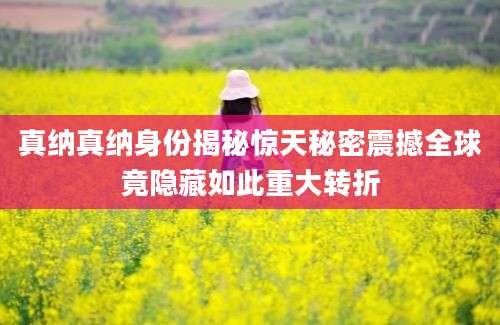 真纳真纳身份揭秘惊天秘密震撼全球竟隐藏如此重大转折