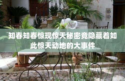 知春知春惊现惊天秘密竟隐藏着如此惊天动地的大事件