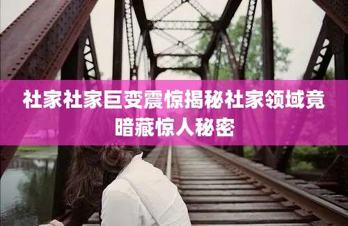 社家社家巨变震惊揭秘社家领域竟暗藏惊人秘密