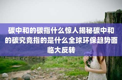碳中和的碳指什么惊人揭秘碳中和的碳究竟指的是什么全球环保趋势面临大反转