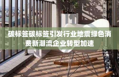 碳标签碳标签引发行业地震绿色消费新潮流企业转型加速