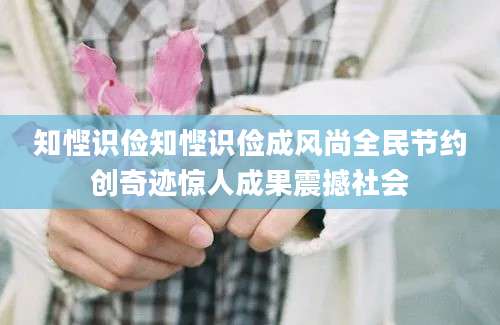 知悭识俭知悭识俭成风尚全民节约创奇迹惊人成果震撼社会