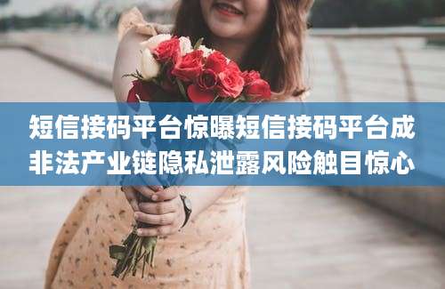 短信接码平台惊曝短信接码平台成非法产业链隐私泄露风险触目惊心