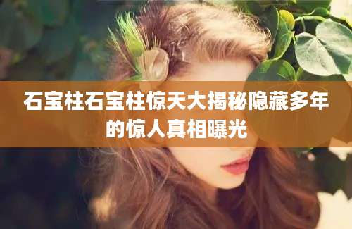石宝柱石宝柱惊天大揭秘隐藏多年的惊人真相曝光