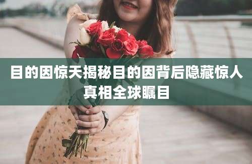 目的因惊天揭秘目的因背后隐藏惊人真相全球瞩目
