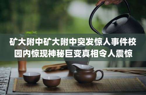 矿大附中矿大附中突发惊人事件校园内惊现神秘巨变真相令人震惊