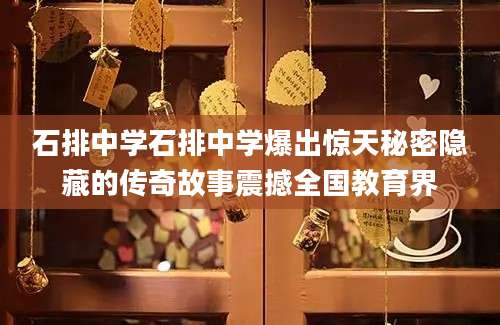 石排中学石排中学爆出惊天秘密隐藏的传奇故事震撼全国教育界