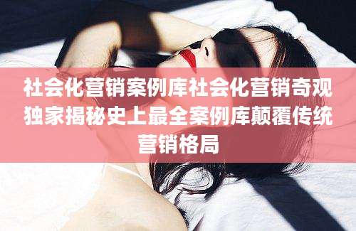 社会化营销案例库社会化营销奇观独家揭秘史上最全案例库颠覆传统营销格局