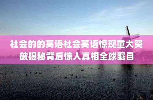 社会的的英语社会英语惊现重大突破揭秘背后惊人真相全球瞩目