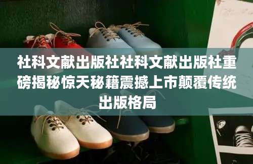 社科文献出版社社科文献出版社重磅揭秘惊天秘籍震撼上市颠覆传统出版格局