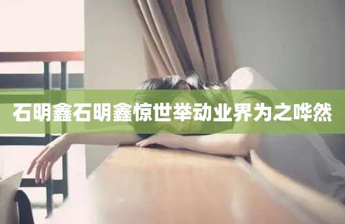 石明鑫石明鑫惊世举动业界为之哗然