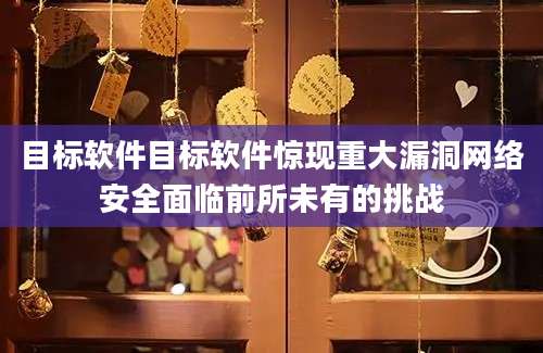 目标软件目标软件惊现重大漏洞网络安全面临前所未有的挑战