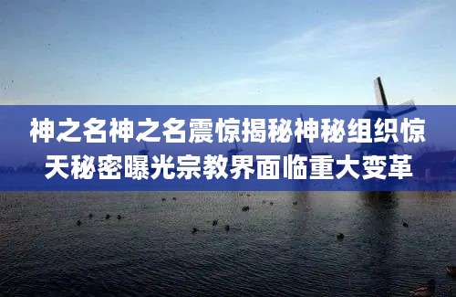神之名神之名震惊揭秘神秘组织惊天秘密曝光宗教界面临重大变革
