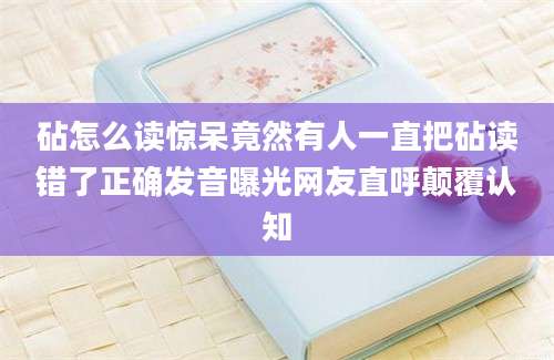 砧怎么读惊呆竟然有人一直把砧读错了正确发音曝光网友直呼颠覆认知
