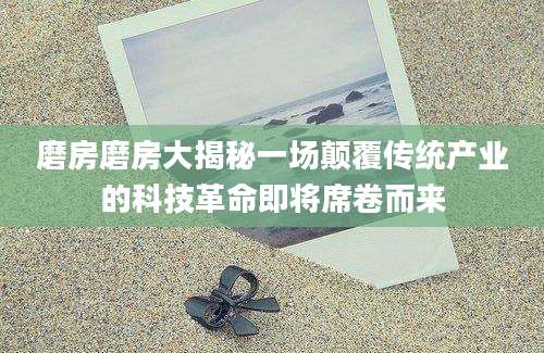 磨房磨房大揭秘一场颠覆传统产业的科技革命即将席卷而来
