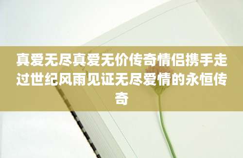 真爱无尽真爱无价传奇情侣携手走过世纪风雨见证无尽爱情的永恒传奇