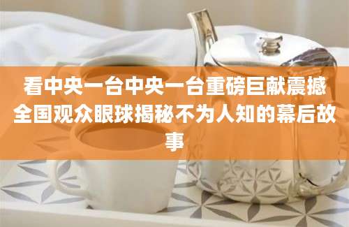 看中央一台中央一台重磅巨献震撼全国观众眼球揭秘不为人知的幕后故事