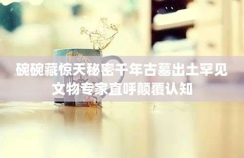 碗碗藏惊天秘密千年古墓出土罕见文物专家直呼颠覆认知