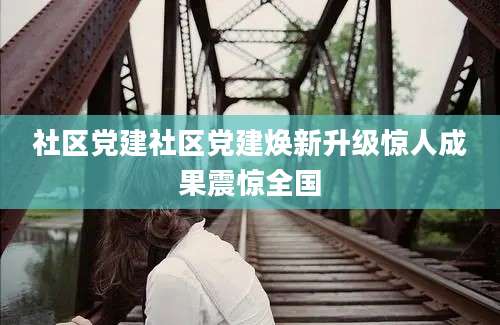 社区党建社区党建焕新升级惊人成果震惊全国