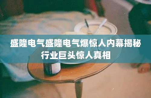 盛隆电气盛隆电气爆惊人内幕揭秘行业巨头惊人真相