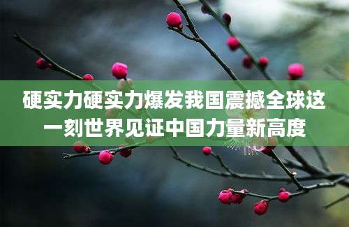 硬实力硬实力爆发我国震撼全球这一刻世界见证中国力量新高度