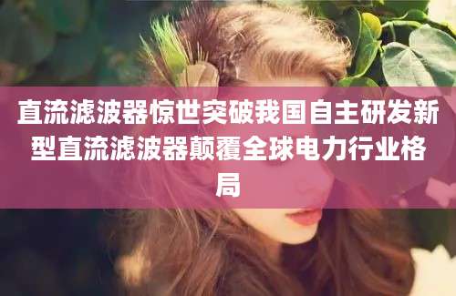 直流滤波器惊世突破我国自主研发新型直流滤波器颠覆全球电力行业格局