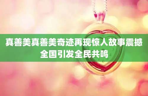 真善美真善美奇迹再现惊人故事震撼全国引发全民共鸣
