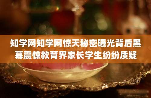 知学网知学网惊天秘密曝光背后黑幕震惊教育界家长学生纷纷质疑