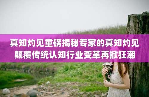 真知灼见重磅揭秘专家的真知灼见颠覆传统认知行业变革再掀狂潮