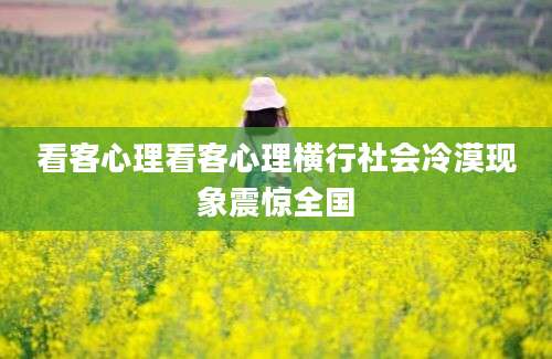 看客心理看客心理横行社会冷漠现象震惊全国