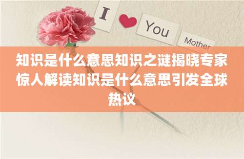 知识是什么意思知识之谜揭晓专家惊人解读知识是什么意思引发全球热议