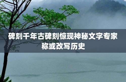 碑刻千年古碑刻惊现神秘文字专家称或改写历史