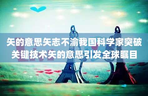 矢的意思矢志不渝我国科学家突破关键技术矢的意思引发全球瞩目