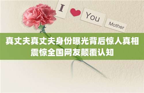 真丈夫真丈夫身份曝光背后惊人真相震惊全国网友颠覆认知