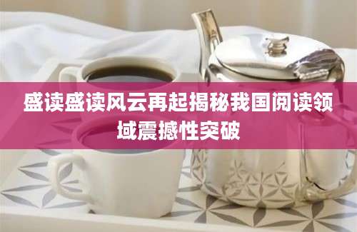 盛读盛读风云再起揭秘我国阅读领域震撼性突破