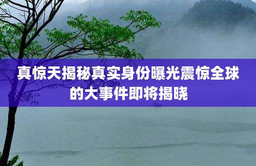 真惊天揭秘真实身份曝光震惊全球的大事件即将揭晓