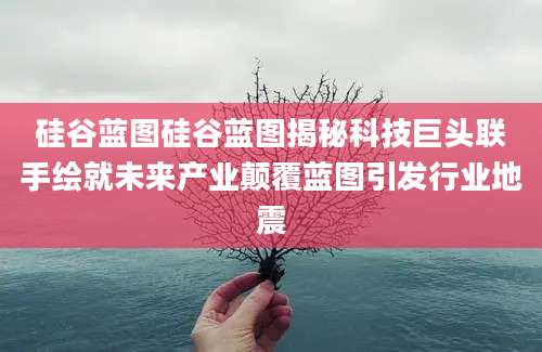 硅谷蓝图硅谷蓝图揭秘科技巨头联手绘就未来产业颠覆蓝图引发行业地震