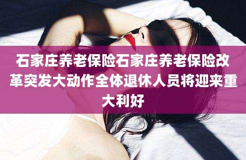 石家庄养老保险石家庄养老保险改革突发大动作全体退休人员将迎来重大利好